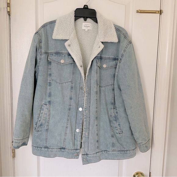 bohme Jackets & Blazers - Bohme Sherpa lined denim jacket size medium